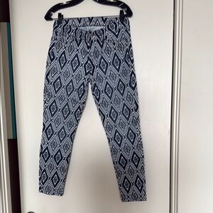 7 for all Mankind Geometric Patterned Jeans in Navy and White